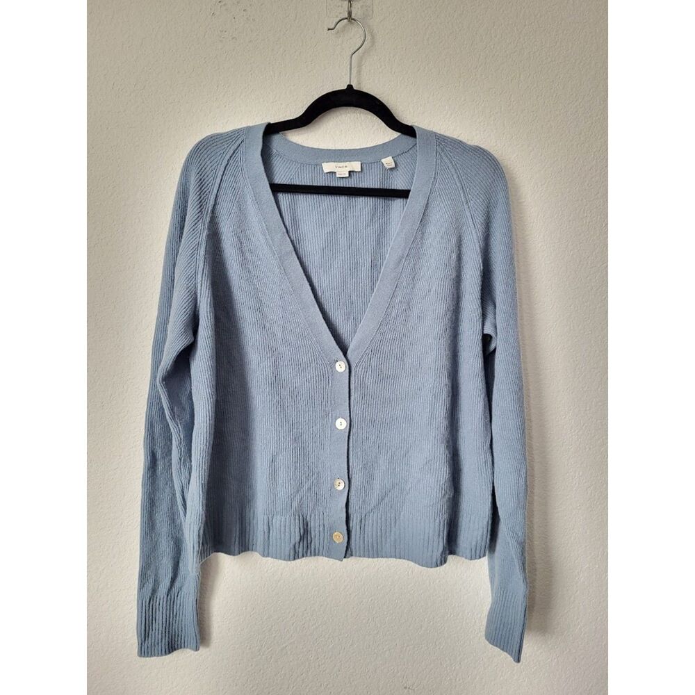 Premium 100% Cashmere Button-Front Cardigan – Size 1X / 1TG – Light Blue